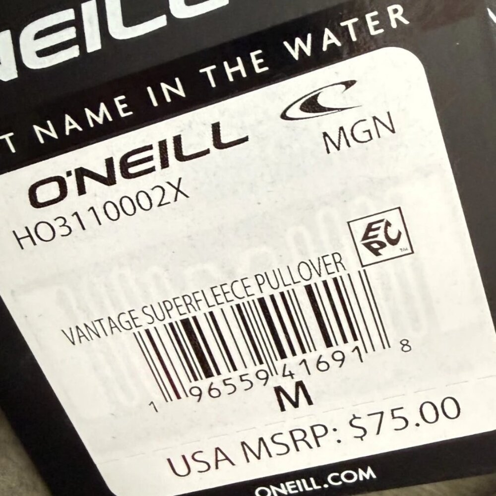 O'Neill Vantage SuperFleece 1/4 Zip Pullover Hoodie Green Gray Men's Medium M NW - Picture 9 of 13